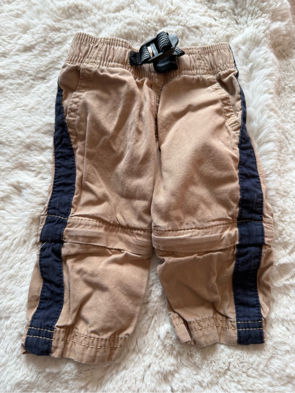 OshKosh B'gosh Tan Pants with Navy Side Stripes